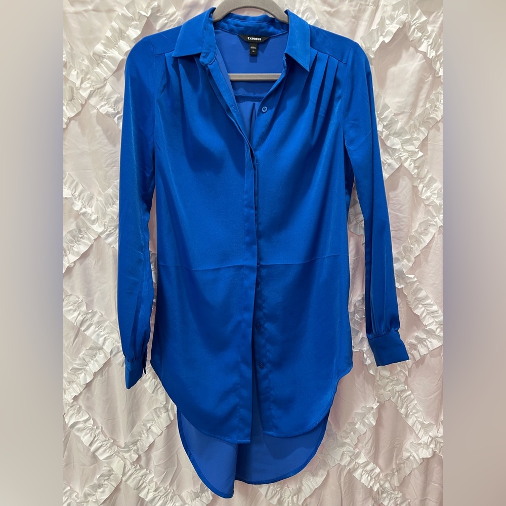 Express Royal Blue Button Down Shirt